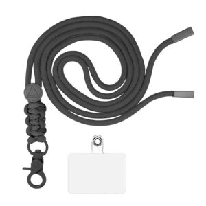 Adaptador Efecto Muelle Universal con Cordón para Funda de Móvil Colgante Negro