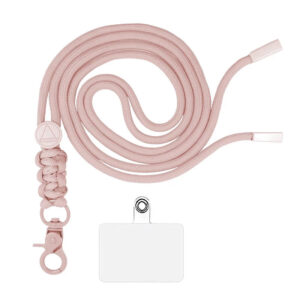Adaptador Efecto Muelle Universal con Cordón para Funda de Móvil Colgante Rosa Claro