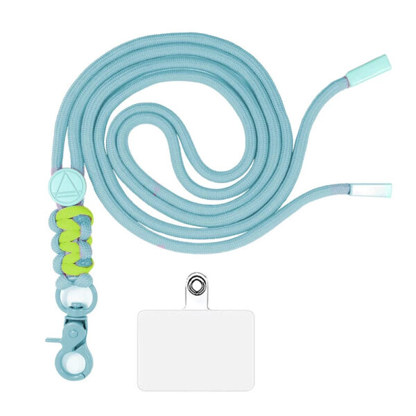 Adaptador Efecto Muelle Universal con Cordón para Funda de Móvil Colgante Turquesa y Amarillo
