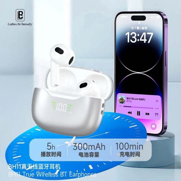 Auricular Bavin BH11 Gris Bluetooth 5.3