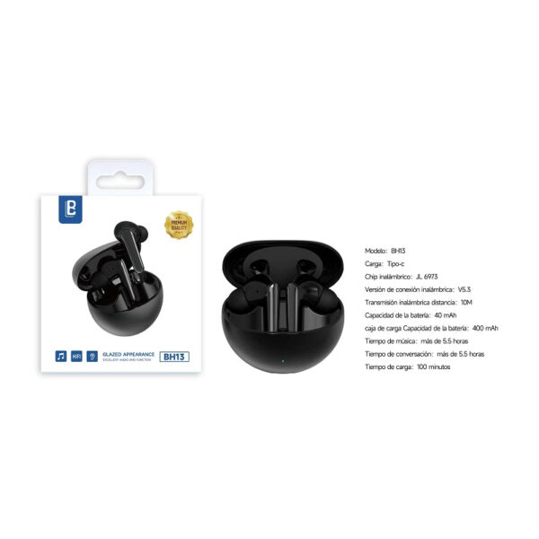 Auricular Bavin BH13 Negro Bluetooth 5.3