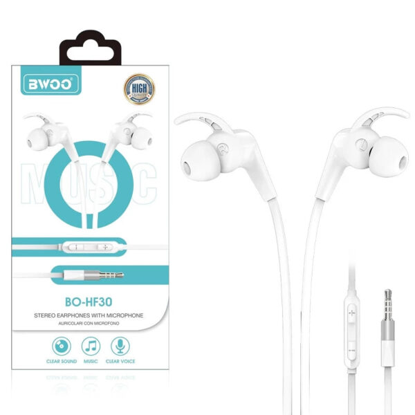 Auricular Cascos Con Micrófono BWOO HF-30 Blanco