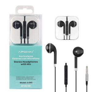 Auriculares con Micrófono APOKIN con borde Metálico - 4 Colores