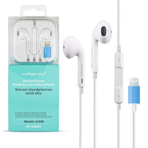 Auriculares con Micrófono y Conector Lightning APOKIN para iPhone