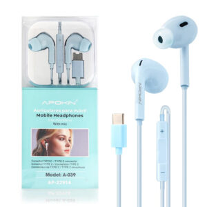 Auriculares Nuevo Compatible con Micrófono APOKIN Con Goma Conector Tipo C - 4 colores