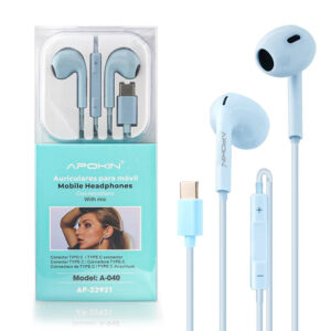 Auriculares Nuevo Compatible con Micrófono APOKIN Sin Goma Conector Tipo C - 4 colores