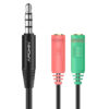 Cable Audio Separador-Duplicador Audio Micro 2 Hembra APOKIN Minijack 3.5mm-19cm