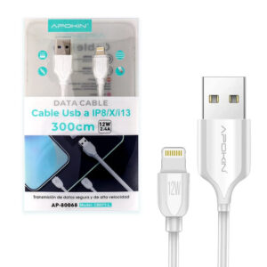 cable-de-datos-y-carga-rapida-12w-apokin-usb-24-a-lightning-3m.jpg Cable de Datos y Carga Rápida 12w APOKIN USB 2.4 a Lightning 3m
