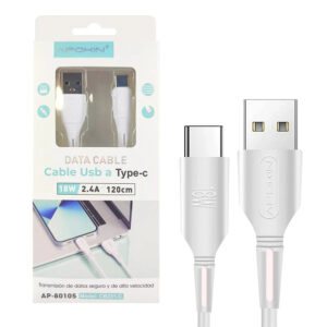 cable-de-datos-y-carga-rapida-24a-usb-18w-cable-tipo-c-12metros-blanco.jpg Cable de Datos y Carga Rápida 2.4A USB 18W Cable Tipo C 1.2Metros - Blanco