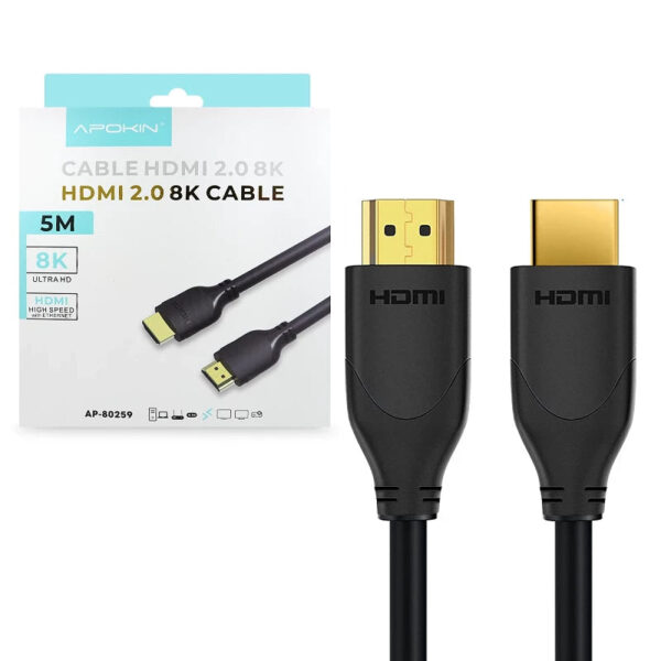 Cable HDMI 8K Gold Ultra Alta Definición 5 Metro APOKIN