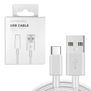 Cables Tipo-C Blanco 1 Metro Apokin Caja Tipo Original