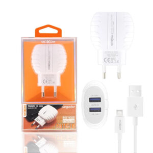 Cargador Red Moxom HC-02 Doble USB Auto ID 2.4A + Cable MicroUSB