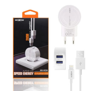 Cargador Red Moxom HC-04 Doble USB Auto ID 2.4A + Cable Lightning