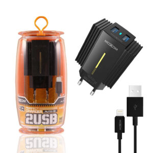 Cargador Red Moxom HC-11 Doble USB Auto ID 2.4A + Cable Lightning