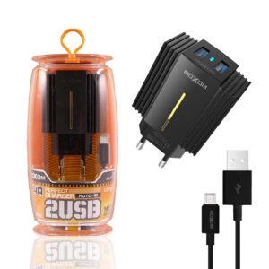 Cargador Red Moxom HC-11 Doble USB Auto ID 2.4A + Cable MicroUSB