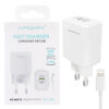 Cargador USB-C 20W/3.0A Cable Lightning APOKIN PC915Y - Blanco